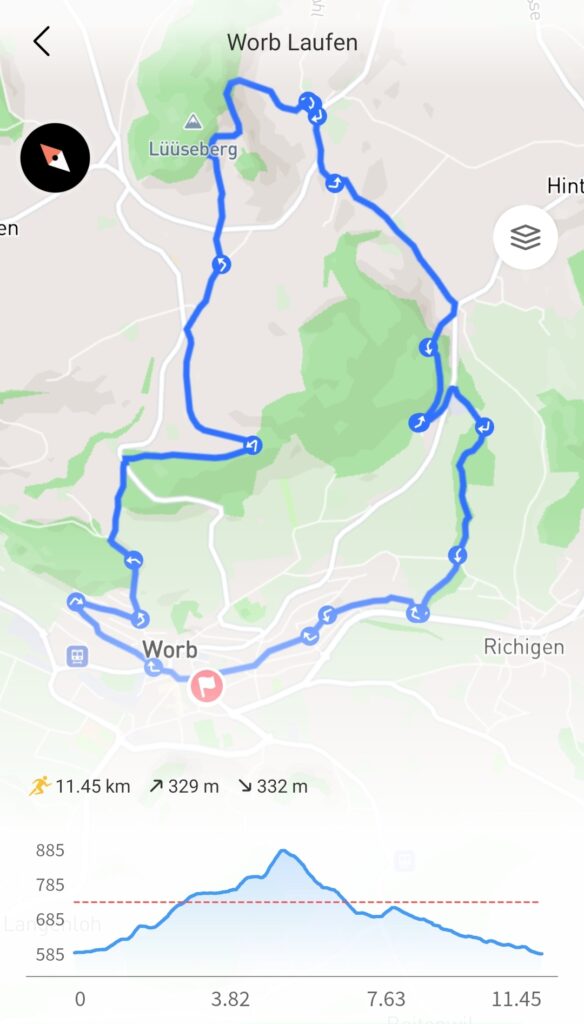 11.45km Lüüseberg Wikartswil Richigengraben.